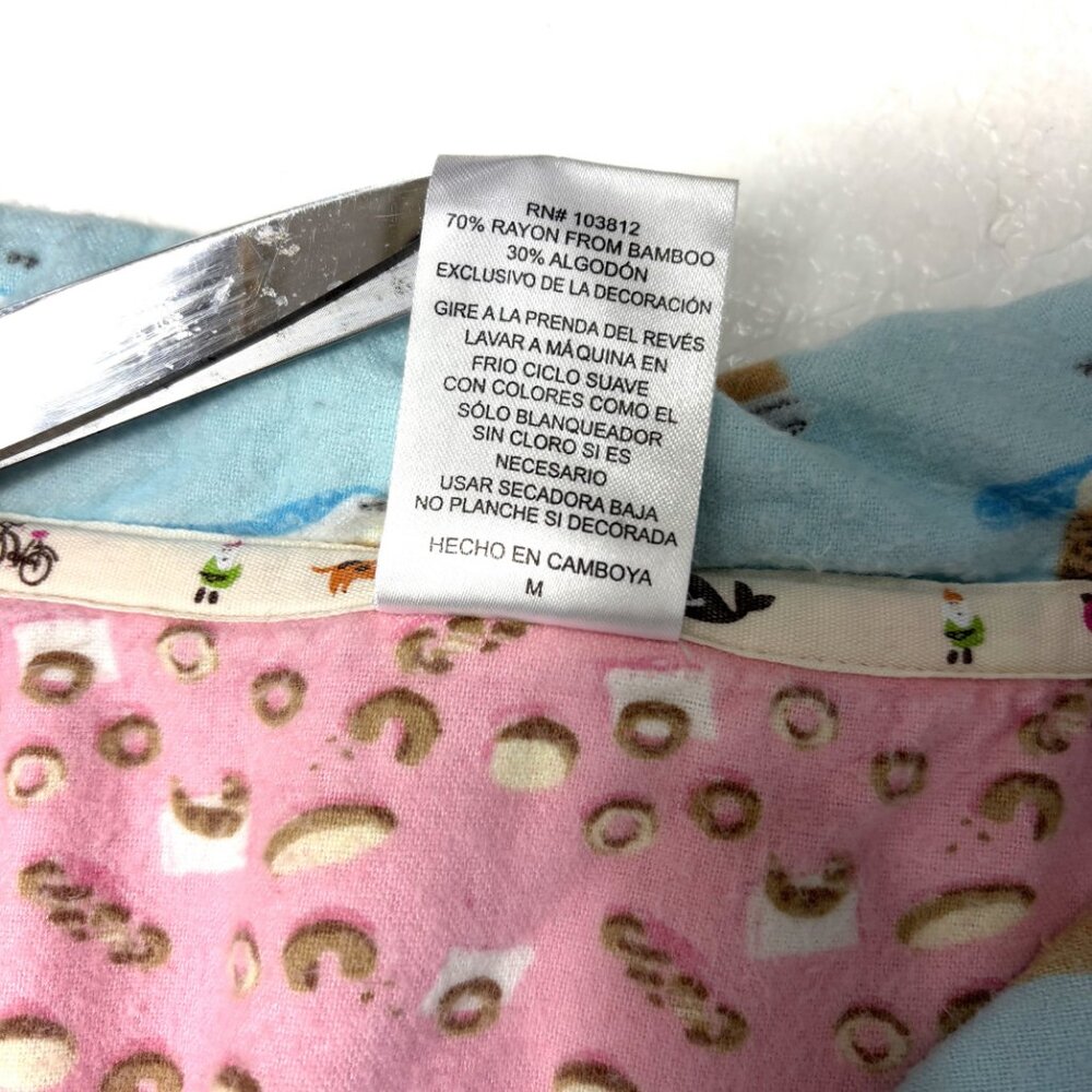 Munki Munki Bamboo Cotton 2-pc Pajama Set Coffee Donuts Size Medium - Picture 12 of 16
